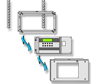 19" Einbaurahmen für den Grundausbau der BMZ NF 300, NF 3000, NF 500 und NF 5000