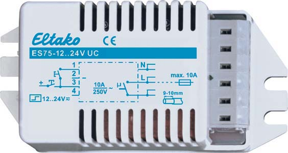 Elektron.Stromstoßschalter 10A 1 Schließer  12..24V UC