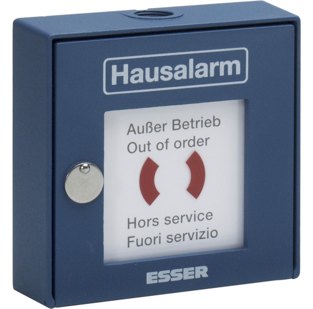 Gehäuse mit Glas, Hausalarm-ESSER, blau