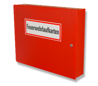 [FLKD-LC-4Q-CL1] Feuerwehrlaufkartendepot mit Schwenktür verschlossen, DIN A4-Querformat