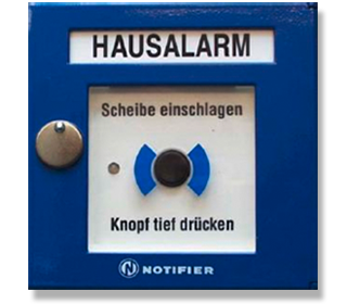 [NFXI-DKMB] Handfeuermelder "Hausalarm" mit Isolator für den NOTIFIER Ringbus, Farbe: blau